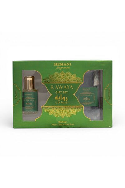 HEMANI Rawaya Bakhoor & Attar Gift Set