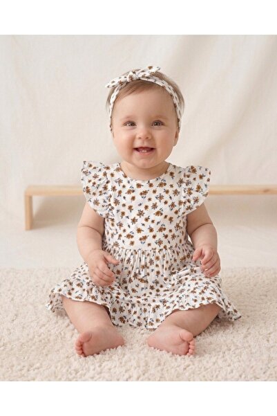 voyyo kids baby فستان موسلين صيفي مطبوع عليه زهور باندانا للفتيات الصغيرات، ف...