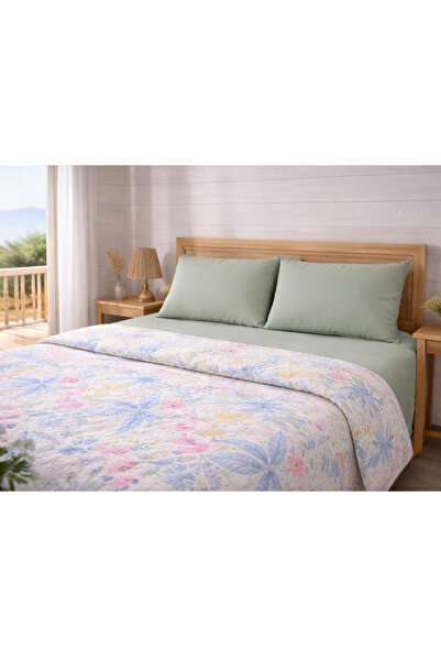 Faralya Life %100 Pamuklu Çift Kişilik Pike Takımı 200x220 cm Pike 240x260 Çarşaf 2 Adet 50x70 Yastık Kılıfı
