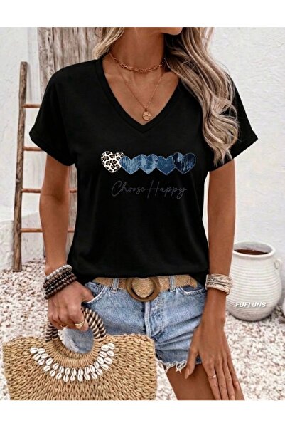 FUFLUNS ΕΠΙΛΕΞΤΕ ΤΟ HAPPY DENIM ΕΜΠΡΙΜΕ ΓΥΝΑΙΚΕΙΟ OVERSIZE T-SHIRT ΜΕ ΛΑΙΜΟΚΟ...