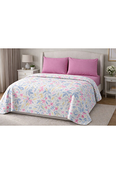 Faralya Life %100 Pamuklu Çift Kişilik Pike Takımı 200x220 cm Pike 240x260 Çarşaf 2 Adet 50x70 Yastık Kılıfı