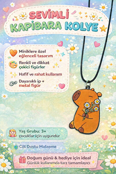 Larabell Hediyelik Sevimli Kapibara Kolye Çocuklar İçin Renkli Figürlü Çocuk ...