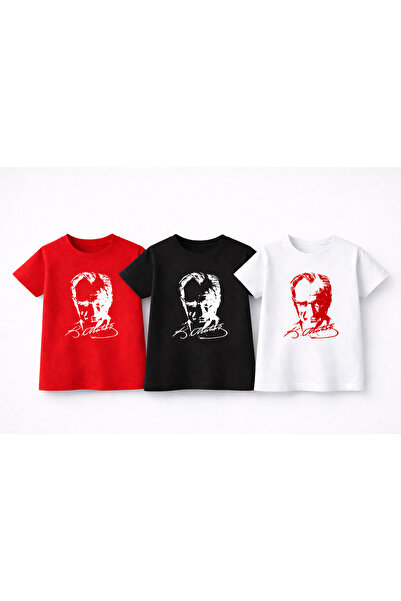 cc collection Παιδικό μπλουζάκι 3 τεμαχίων με στάμπα Κ.Ατατούρκ και τουρκική ...