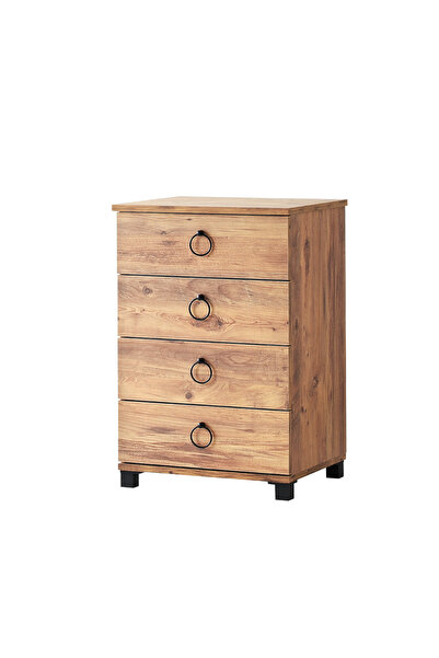 Erz Design Buket 4 Çekmeceli Komodin Şifonyer 51x45x79 cm Demonte