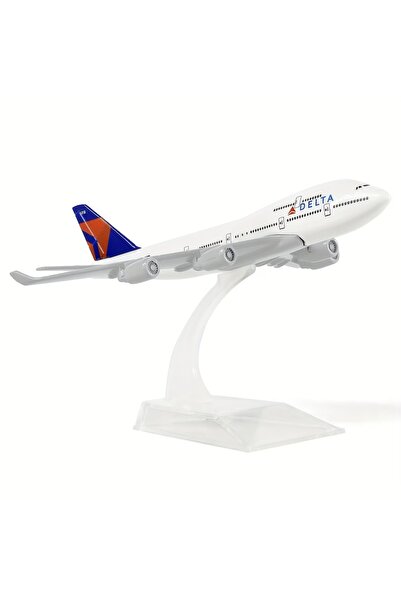 aircraft Delta 1:400 Ölçekli 747-400 Döküm Uçak Modeli Kutusunda 16 cm boy
