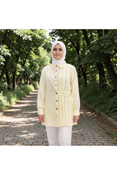 MODESGİYİM Kemerli Gömlek