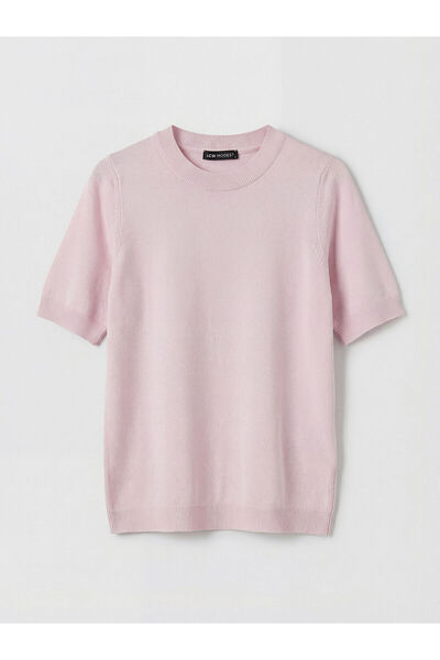 LC Waikiki Lcw Modest Pink Oval Neck Women's Knitwear Sweater with Nevavm Dif...