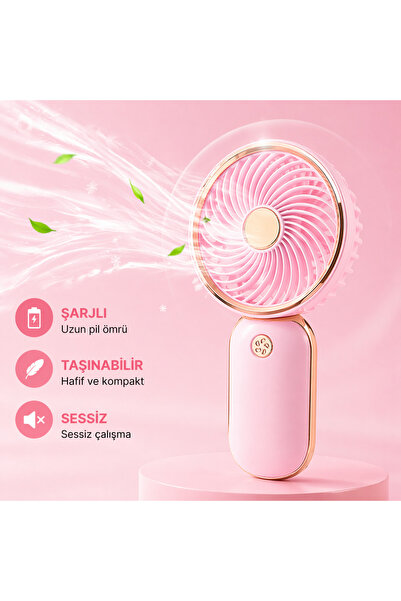 Zoli Şarjlı Mini El Vantilatörü Taşınabilir Çok Hafif, Serinletici Mini Şarjl...