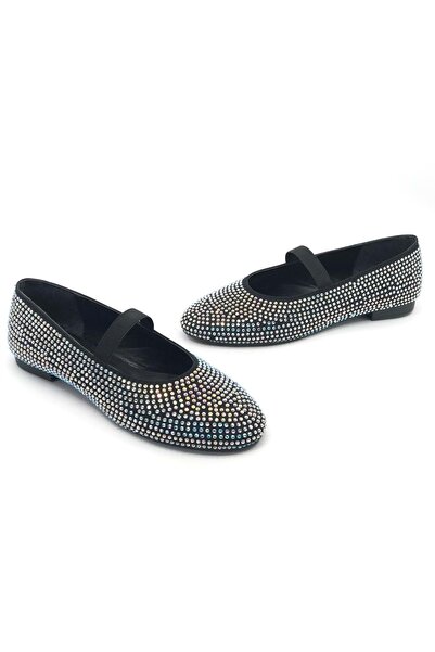 Generic Brand Feles Stone Detailed Home Pantofi Plati damă NEGRI