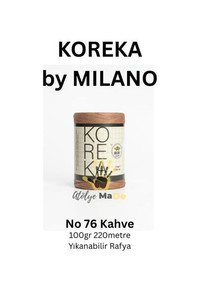 Atölye MaDe Koreka by Milano - 76 Acı Kahve Tek Yumak 100gr 220metre YIKANABİ...