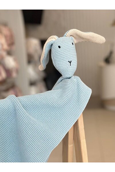 moukou Tavşan Uyku Arkadaşlı 80x100 Triko Bebek Battaniyesi Yumuşak Örgü Set