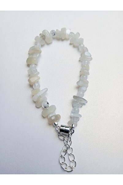 OEM Βραχιόλι με θραύσματα φεγγαρόπετρας και ρουτιλικό χαλαζία