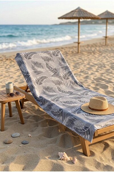 Loselya Μοντέρνα Βοτανική Γκρι Πετσέτα Θαλάσσης 70 x 150 εκ.