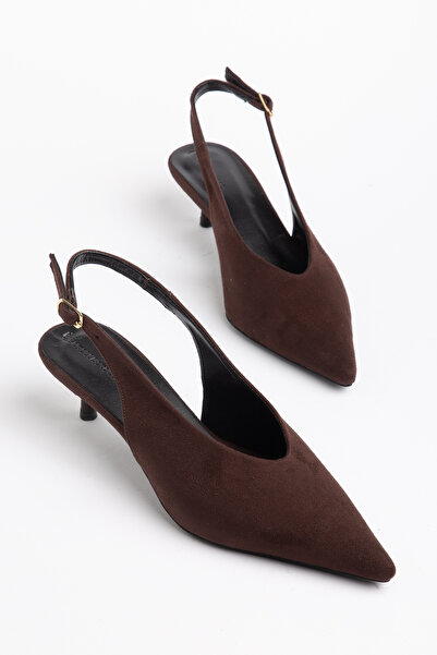 Entella Store Kate Brown Suede Παπούτσια με τακούνι 3 εκ. και μυτερή μύτη