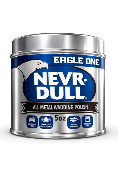 NEVR-DULL إيجل ون ماجيك وادنج ملمع ومنظف للمعادن، قطن معالج مسبقًا للنحاس الأ...