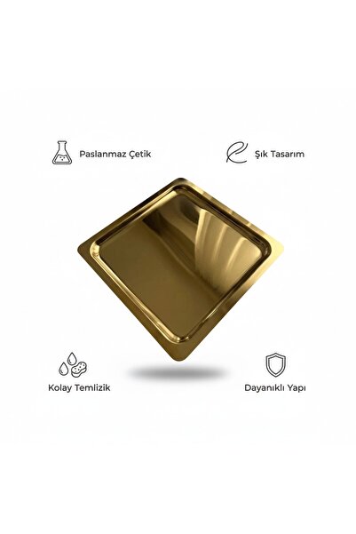 Simply Now Square Metal Presentation Tray 21X21 cm Stainless Steel Tea Coffee...