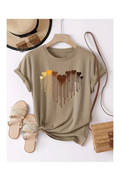 EYAX MODA FLUID LEOPARD HEARTS OVERSIZE MAJICA