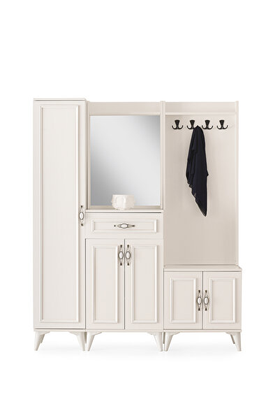 Erz Design Irmak Portmanto Çift Askılık Ayakkabılık Aynalı 160x37x195