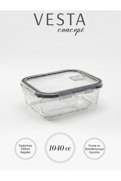 VESTA Concept Glass Storage Container - Leak-Proof, Vacuum Locking Lid - 1040...
