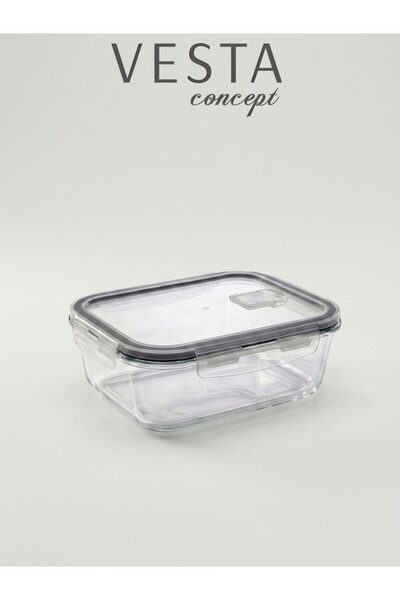 VESTA Concept Glass Storage Container - Leak-Proof Vacuum Locking Lid - 1.5 L...