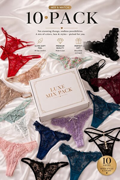 Yohannes Club Γυναικείο Σετ Τάνγκα, Μικτά Χρώματα, Σετ Τάνγκα με Δαντέλα Myst...