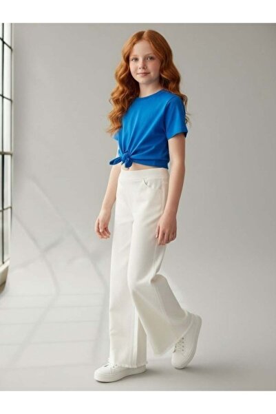 Zekids Κοριτσίστικο ψηλόμεσο παντελόνι με φαρδιά μπατζάκια, κομψό, καθημερινό...