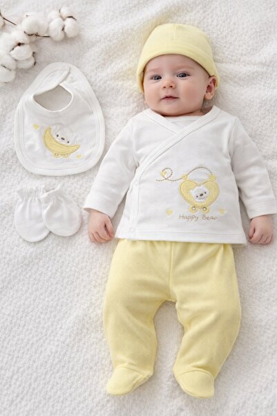 Pure Boutique Unisex βρεφικό σετ 5 τεμαχίων από βαμβάκι, μπλούζα, παντελόνι μ...