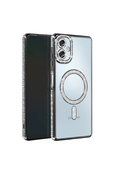 Generic Brand Galaxy a06 joke glitter magnetic safe case - black