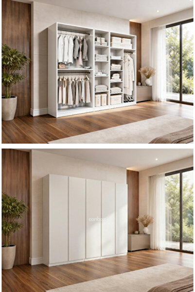 CANBAZ FURNİTURE Mira modüllü 5 MDF kapaklı %100 MDF (KURULUM DAHİL)