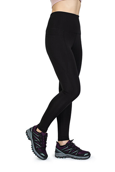 The Step Sports Step Nova Μαύρο Αθλητικό Κολάν με Τσέπες, Ψηλόμεσο, Μαλακό Ύφ...