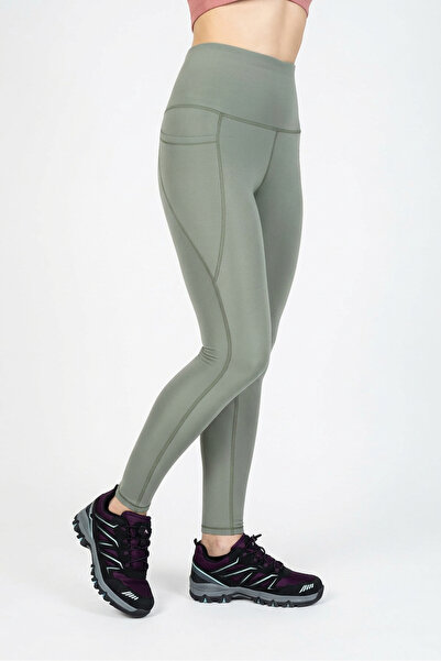 The Step Sports Αθλητικό κολάν - Πράσινο - Υψηλή μέση