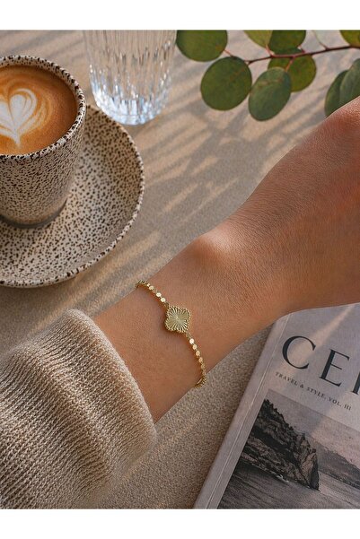 Moda Sekiz Women's Gold Color Steel Bracelet