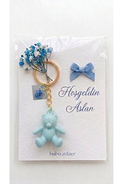 bubuatilaer 10 Adet Bebek Mevlütü ve Baby Shower İçin Pembe Ayıcık Anahtarlık