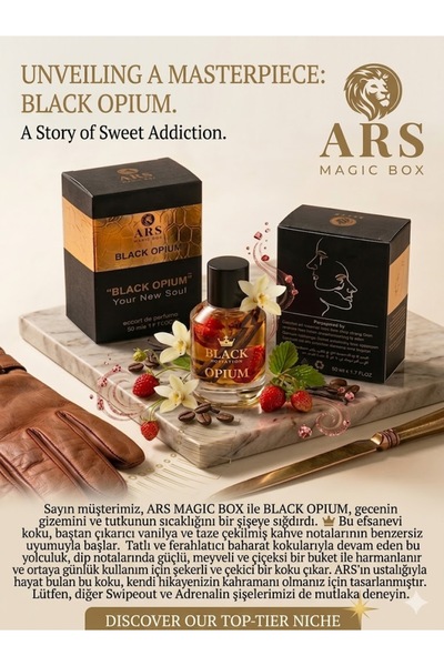 Ars Magic Box ARS BLACK OPIUM VANİLYA VE KAHVE NOTALI TATLI FRESH GÜNLÜK KULL...