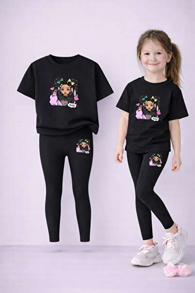 LORVEX Κολάν για μαμά και κόρη - Σετ μπλουζάκι 100% βαμβακερό με στάμπα, ελασ...