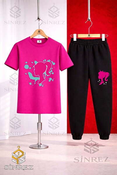 SİNREZ Set de trening unisex pentru copii BRBI HEAD TURQUOISE PAINTED cu impr...