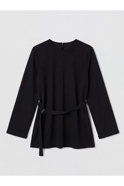 LC Waikiki LCW Modest Bisiklet Yaka Kemerli Kadın Sweatshirt Tunik