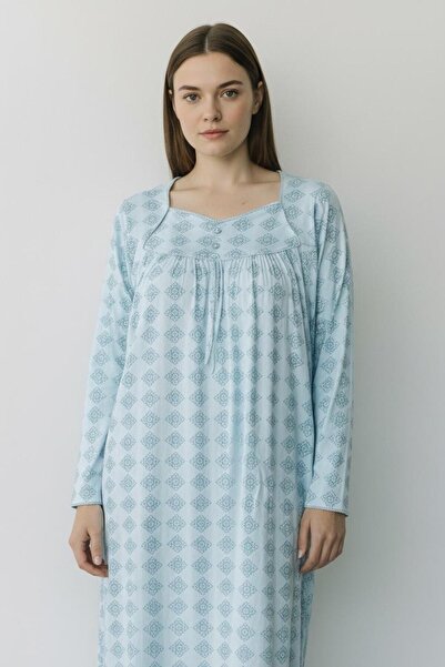 Nitesheys Μακρυμάνικο 100% βαμβακερό χτενισμένο βαμβακερό νυχτικό, Νοσοκομείο...