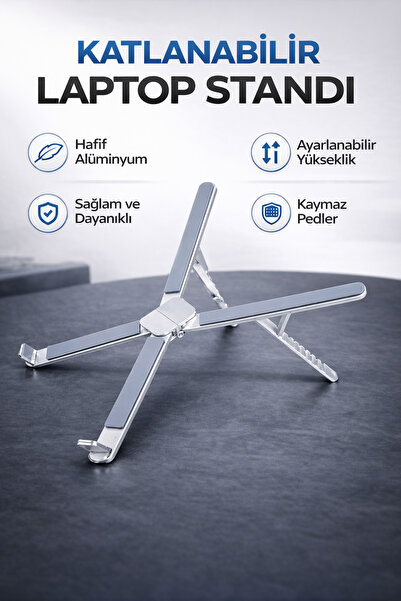 ROSE TEKNOLOJİ KATLANABİLİR ALÜMİNYUM LAPTOP VE TABLET STANDI AYARLANABİLİR K...