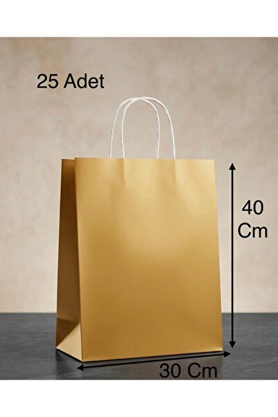 aybaş kağıtçılık 1.Kalite 30x40 Cm ( 25 Adet ) Büyük Boy Gold Renkli Kraft Ka...