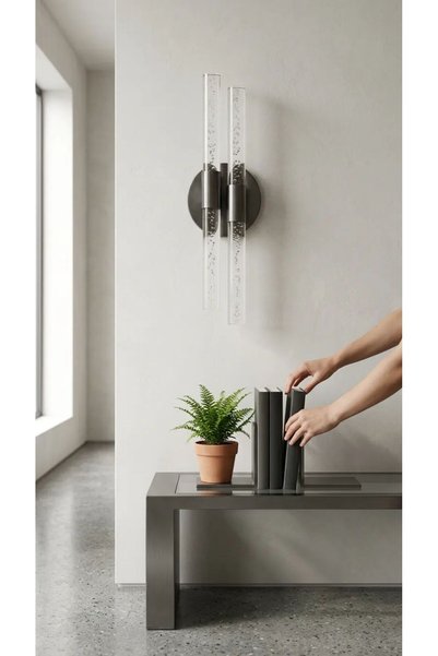 BACKHOME مصباح حائط LED بتصميم عصري من Bubbleflux Dubble Medium مقاس 40 سم - مصباح حائط - رمادي أنثراسايت - كهربائي - ضوء النهار