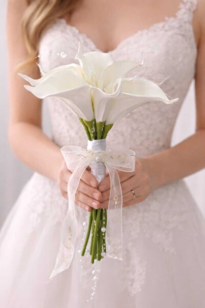 Ceku Home İncili Gala Gelin Buketi, Nikah Çiçeği, Nişan Çiçeği, Gelin Buketi