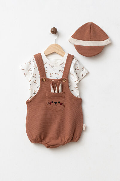 BABY RABBIT SLOPET&CAP&WADLI 3-PIECE SNAPSUIT