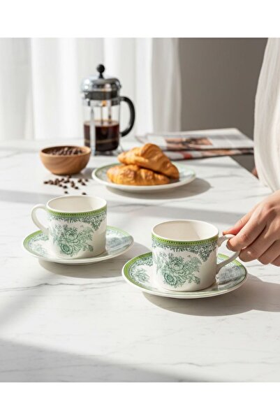 Onedekor 2 Kişilik Double Verdantia Kahve Fincanı