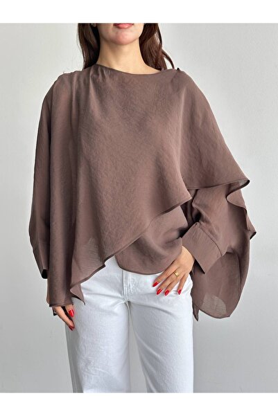 Ekim Store Μπλούζα - Καφέ - Oversize