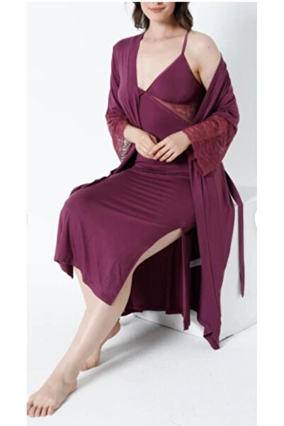 NightLove Women's Rope Strap Nightgown and Dressing Gown Set Confeo C840-445