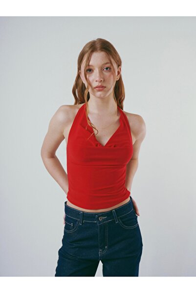 citycenterfashion Μπλούζα - Κόκκινο - Crop