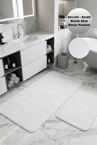 Modernsoft Lavish Beyaz Yumuşak Yüzeyli Kaymaz Tabanlı Modern Pürüzsüz Yüzeyl...