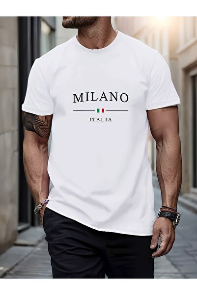 yiou trendy clothing Men's Milan Italian Print T-shirt