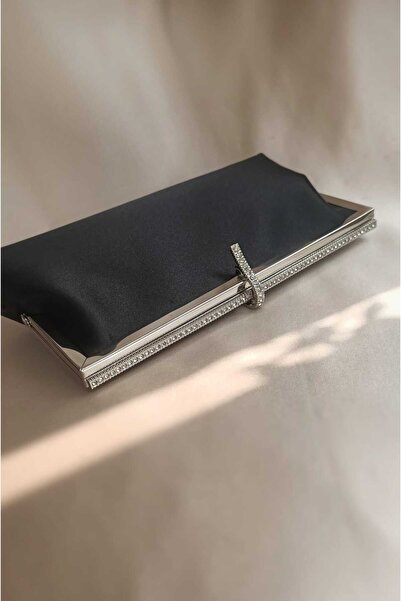 Gül Karatekin Kadın Siyah Saten Taş Detaylı Cüzdan Clutch Model Portföy Özel ...